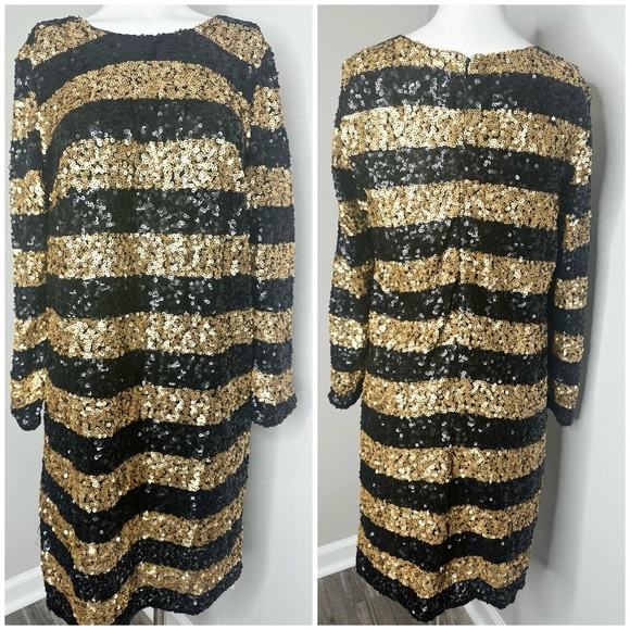 GAP Gold and Black Sequin dress- medium - PRELOVED - Picture 3 of 7